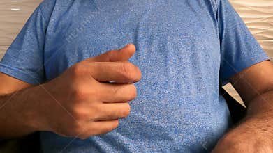 Man Makes Begging Gesture With One Hand Symbolizing Desperation