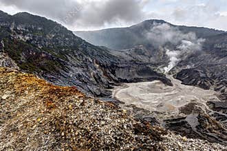Tangkuban Perahu, the volcanic crater in Bandung, Indonesia