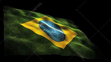 3D waving Brazilian flag