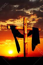 Wooden Cross on Sunset