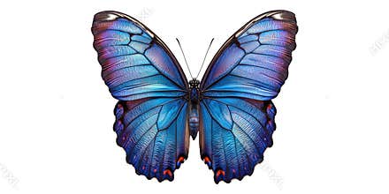 Blue morpho butterfly isolated on transparent background