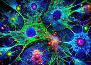 Confocal Microscopy Reveals Intricate Details of Fibroblast Nuclei A Stunning Visual Exploration of Cellular Structure
