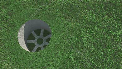 Golf ball on the grass