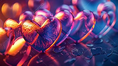 Vibrant heart decor creates a cozy, romantic ambiance for relaxation and sleep