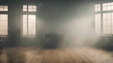 room with windows, smoke fog accumulates in limited space.AI Generated