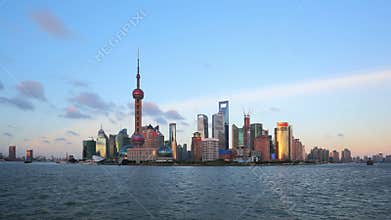 Shanghai from day to night, zooming timelapse.