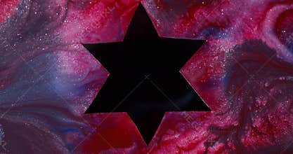 Creative star paint shimmer shape frame texture