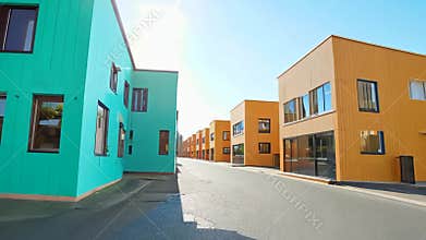 A new suburban neighborhood with inexpensive housing.