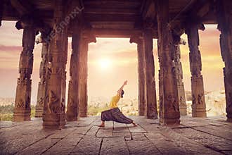 Yoga in Hampi temple