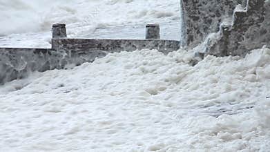 Extreme weather - wind and sea foam