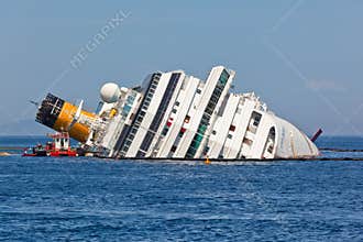 Costa Concordia Cruise Ship after Shipwreck
