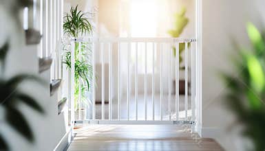 Modern New House Baby Safety Gate For Stairwell