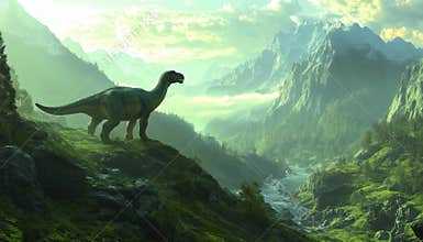 Dinosaurs Roaming The Valley