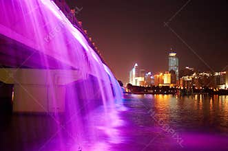 night scene of modern city