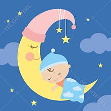 Sleeping Baby on the Moon