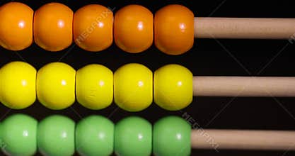 colorful wooden beads on abacus for children's play