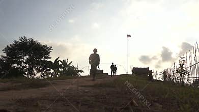 Soldier walking