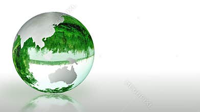 Earth Globe made of glass, environmental conservation, looping, stock footage