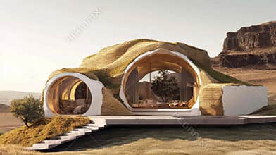 Innovative Sustainable Architecture Integrates Nature and Technology in a Visionary Ecofuture Landscape Showcasing