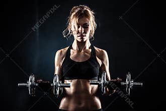 Fitness with dumbbells