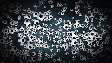 Soccer balls flying, stock footage