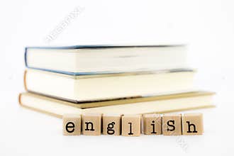English wording stack on books