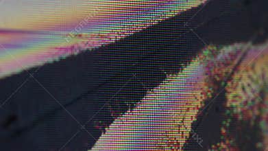 Glitch view deformed black display crack defocused