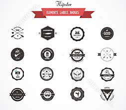 Hipster lables, badges and elements