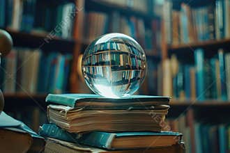 Crystal Ball on Book Stack