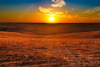 Flint Hills of Kansas Sunset