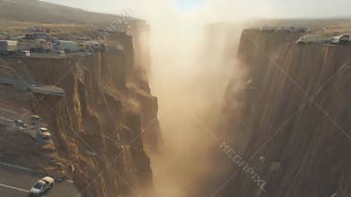 Dust Storm Engulfs Highway