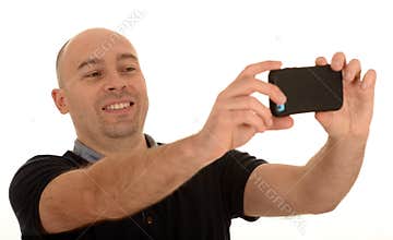 Man taking cellphone photo