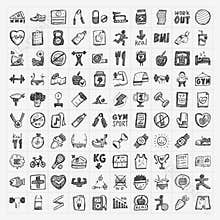 Doodle fitness icons