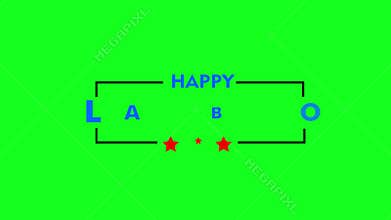 Happy Labor Day Celebration Animation Workers' Day Video on Green Screen Background