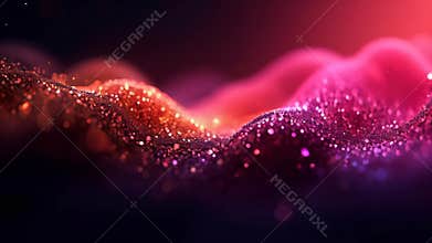 Glittering pink and purple particles flowing abstract background