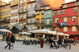 Ribeira square in the old town. Porto. Portugal