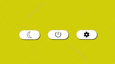 Brightness, Turn Off, Settings Animation – Yellow Background Motion Graphics for UI and Web