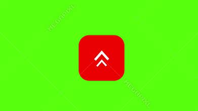 Up Arrow Red Icon Animation – Green Screen Chroma Key Motion Graphic for UI and Video Projects