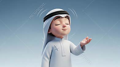 Serene Arab Boy 3D Render