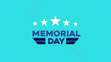 Memorial Day Animation Honoring Heroes on Blue Background