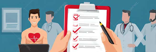 Mens Health Screening Checklist Infographic for Regular Checkups and Health Awareness