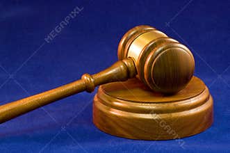 Gavel and wooden block