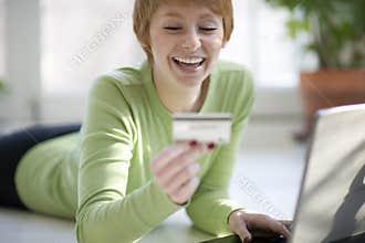 Woman shopping online