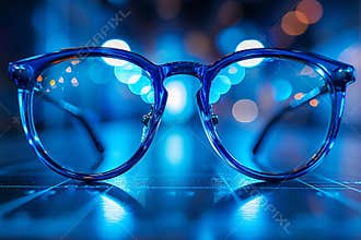 Close up of glasses resting on a vision test chart, highlighting eye examination tools