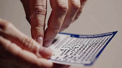 AI Hands read braille card for vision aid