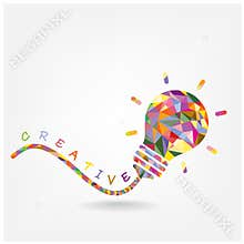 Creative light bulb Idea concept background design