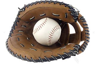 Baseball and mitt