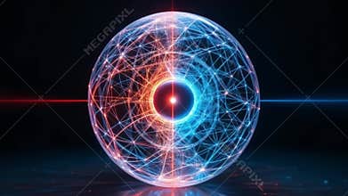 Quantum Nexus Sphere - 4K Futuristic Energy Core with Pulsing Neural Network for Sci-Fi & Tech Visuals