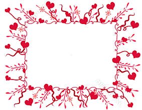 Decorative Valentine Hearts Frame or Border