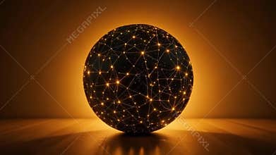 Celestial Nexus Sphere - Luminous Web of Cosmic Connections - 4K Sci-Fi & Digital Art